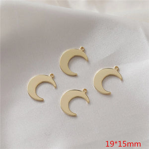50pcs Moon Shape Copper Floating Locket Charms for DIY Jewelry Earring/Garment