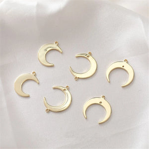 50pcs Moon Shape Copper Floating Locket Charms for DIY Jewelry Earring/Garment