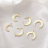 50pcs Moon Shape Copper Floating Locket Charms for DIY Jewelry Earring/Garment