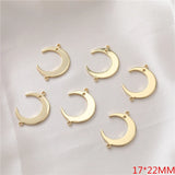 50pcs Moon Shape Copper Floating Locket Charms for DIY Jewelry Earring/Garment