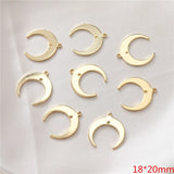 50pcs Moon Shape Copper Floating Locket Charms for DIY Jewelry Earring/Garment