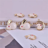 50pcs Cartoon Rabbit & Moon Alloy Floating Locket Charms DIY Jewelry Pendant