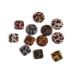 50pcs Leopard Print Cartoon Flatback Beads DIY Jewelry Earring Accessory