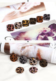 50pcs Leopard Print Cartoon Flatback Beads DIY Jewelry Earring Accessory