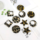 50pcs Leopard Print Acrylic Beads DIY Jewelry Earring Accessory