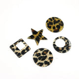 50pcs Leopard Print Acrylic Beads DIY Jewelry Earring Accessory