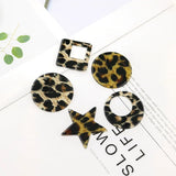 50pcs Leopard Print Acrylic Beads DIY Jewelry Earring Accessory