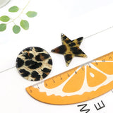 50pcs Leopard Print Acrylic Beads DIY Jewelry Earring Accessory