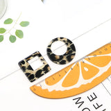 50pcs Leopard Print Acrylic Beads DIY Jewelry Earring Accessory