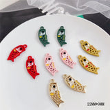 50pcs/lot Cartoon Fish Alloy Floating Locket Charms DIY Jewelry Accessory