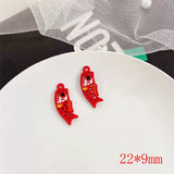 50pcs/lot Cartoon Fish Alloy Floating Locket Charms DIY Jewelry Accessory