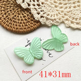 50pcs Rubber Paint Butterfly Resin Beads DIY Earring Accessory