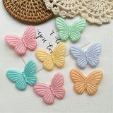 50pcs Rubber Paint Butterfly Resin Beads DIY Earring Accessory