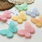 50pcs Rubber Paint Butterfly Resin Beads DIY Earring Accessory