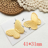 50pcs Rubber Paint Butterfly Resin Beads DIY Earring Accessory