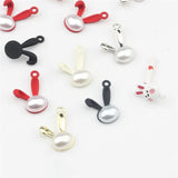 50pcs Rubber Paint Rabbit Heads Alloy Floating Locket Charms DIY Jewelry Making