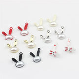50pcs Rubber Paint Rabbit Heads Alloy Floating Locket Charms DIY Jewelry Making