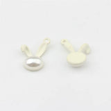 50pcs Rubber Paint Rabbit Heads Alloy Floating Locket Charms DIY Jewelry Making