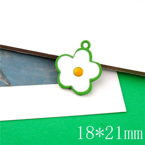 50pcs Cartoon Flowers Alloy Charms for DIY Jewelry Earrings/Garments