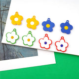50pcs Cartoon Flowers Alloy Charms for DIY Jewelry Earrings/Garments
