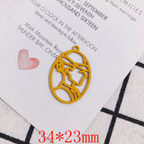 50pcs Rubber Paint Girls Geometry Ovals Alloy Floating Locket Charm