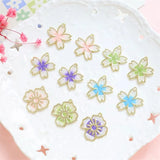 50pcs Cartoon Flowers/Cats Floating Locket Charms Earring Accessory