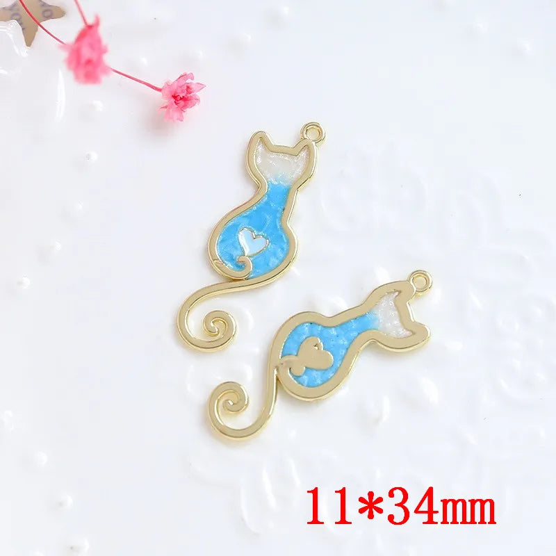 50pcs Cartoon Flowers/Cats Floating Locket Charms Earring Accessory