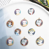 50pcs Cat Pattern Resin Beads DIY Jewelry Accessory