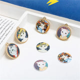 50pcs Cat Pattern Resin Beads DIY Jewelry Accessory