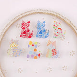 50pcs Flowers Pattern Print Acrylic Beads DIY Jewelry Earring/Accessory