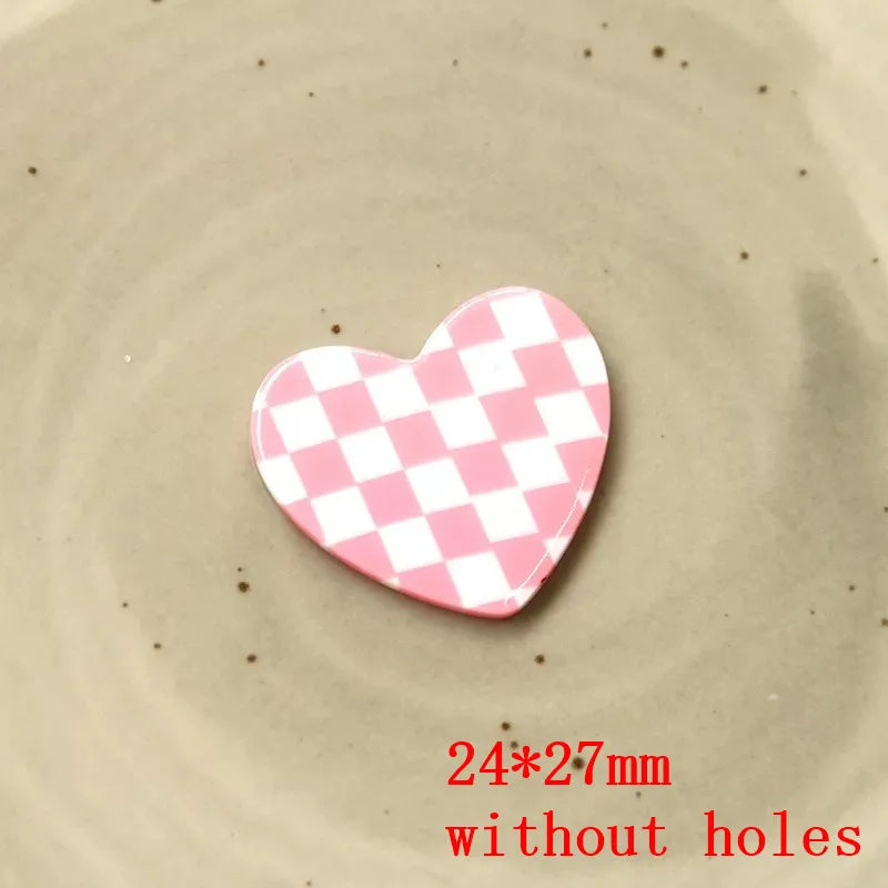 50pcs/lot Lattice Pattern Acrylic Beads for DIY Jewelry