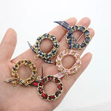 50pcs Lattice Pattern Ribbon Winding Rounds Shape Alloy Floating Locket Charms