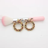 50pcs Lattice Pattern Ribbon Winding Rounds Shape Alloy Floating Locket Charms