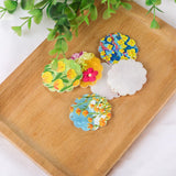50pcs Oil Painting Oval Shape Acrylic Beads DIY Earring/Garment Pendant