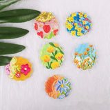 50pcs Oil Painting Oval Shape Acrylic Beads DIY Earring/Garment Pendant