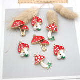 50pcs/lot Mushroom Shape Floating Locket Charms DIY Jewelry Accessory