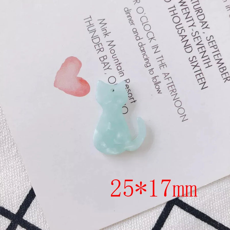 50pcs Animal Cats Shape Acrylic Beads DIY Jewelry Earring Pendants