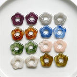 50pcs Resin Beads Cartoon Flowers Shape DIY Jewelry Earring Accessory