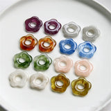 50pcs Resin Beads Cartoon Flowers Shape DIY Jewelry Earring Accessory