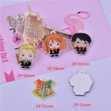 50pcs Cartoon Girls/Boys Shape Acrylic Beads DIY Jewelry Earring/Garment Pendant