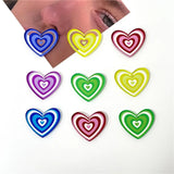 50pcs Cartoon Hearts Acrylic Beads DIY Jewelry Earring Garment Pendant