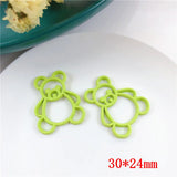 50pcs Bears Shape Alloy Floating Locket Charms DIY Jewelry Earring Accessory
