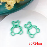 50pcs Bears Shape Alloy Floating Locket Charms DIY Jewelry Earring Accessory