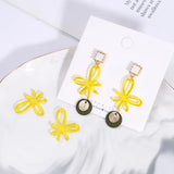 50pcs Cartoon Bow Flowers Acrylic Beads DIY Jewelry Earring Accessory
