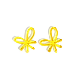 50pcs Cartoon Bow Flowers Acrylic Beads DIY Jewelry Earring Accessory