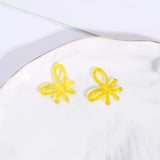 50pcs Cartoon Bow Flowers Acrylic Beads DIY Jewelry Earring Accessory
