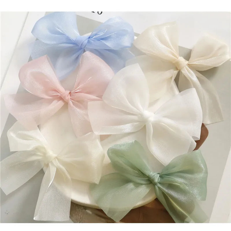50pcs Cartoon Bow Gauze Bowknot Flowers DIY Jewelry Garment/Hair Accessory