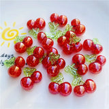 50pcs Cherry Shape Acrylic Beads for DIY Jewelry Making