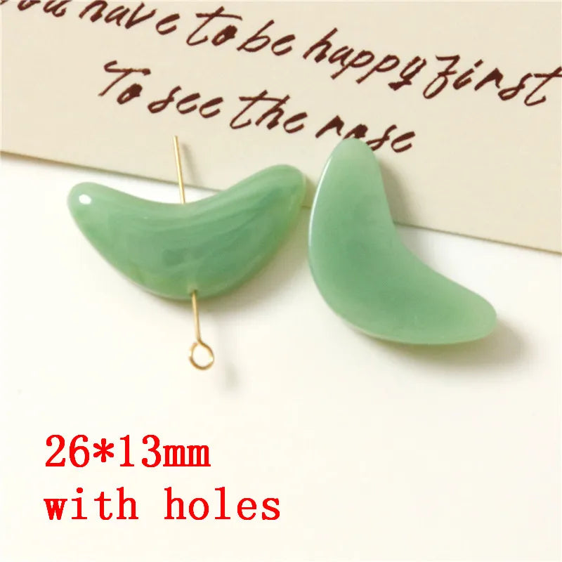 50pcs Cartoon Flowers/Leaves Resin Beads DIY Jewelry Earring/Hair Accessory