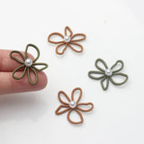50pcs Cartoon Flowers Floating Locket Charms DIY Jewelry Accessory
